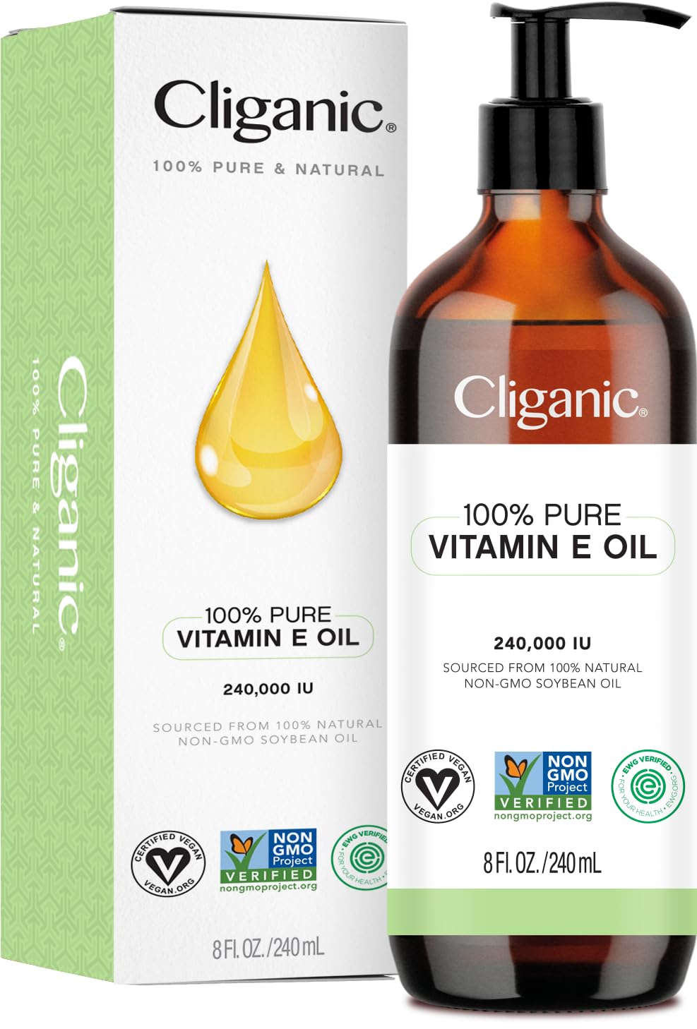 Cliganic Vitamine E visage : huile nourrissante et apaisante