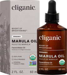 Cliganic Marula huile bouteille deux onces, usage quotidien pour visage et cheveux.