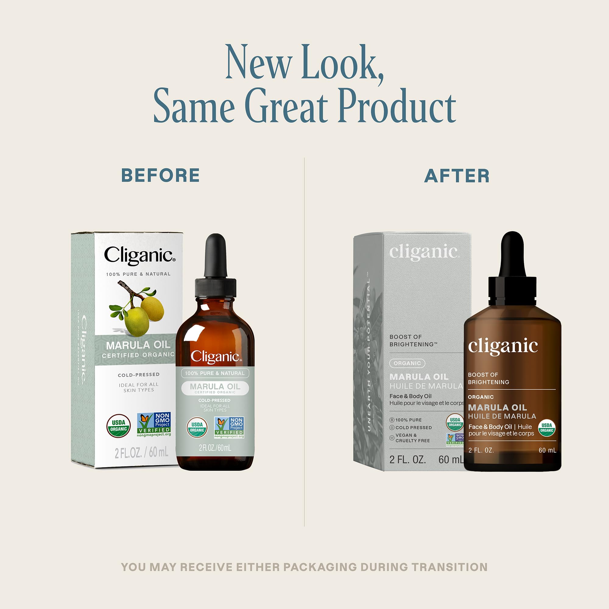Cliganic Marula huile pour le visage – application légère et hydratante.