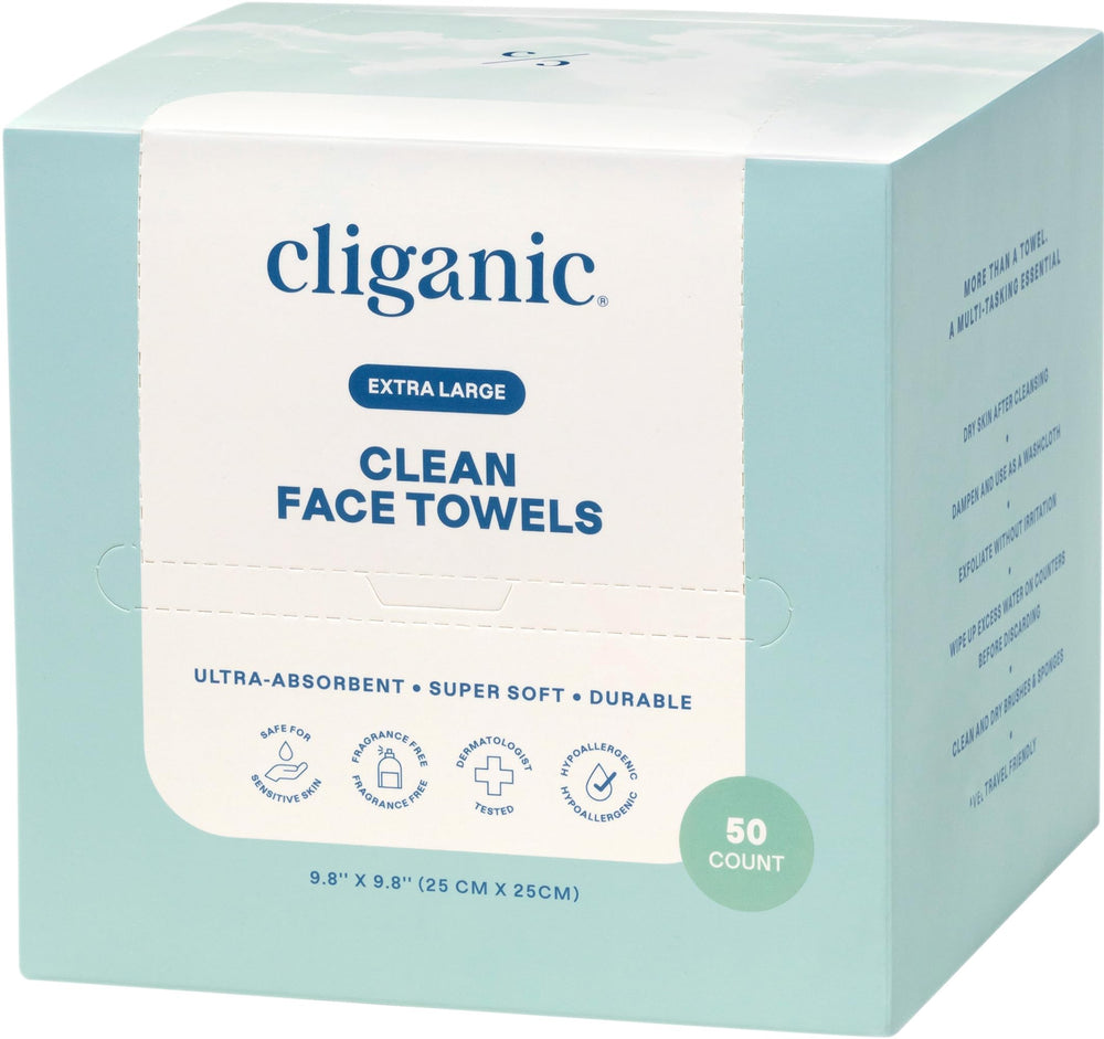 Lingettes Cliganic visage XL, pratiques en voyage pour une peau fraîche en toutes circonstances.