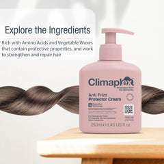 Climaplex Crème Anti-Frizz – Définition des boucles et brillance naturelle après application.