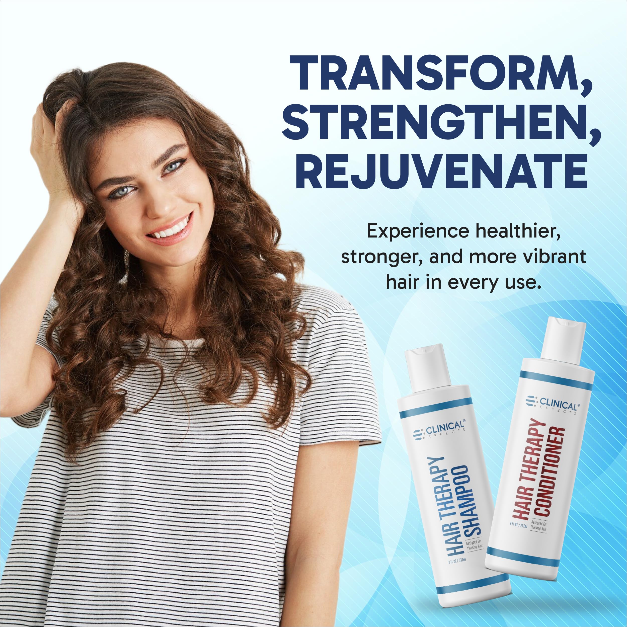 Après-shampooing Clinical Effects: bouteille visible, aide à la douceur et l’élasticité des cheveux.