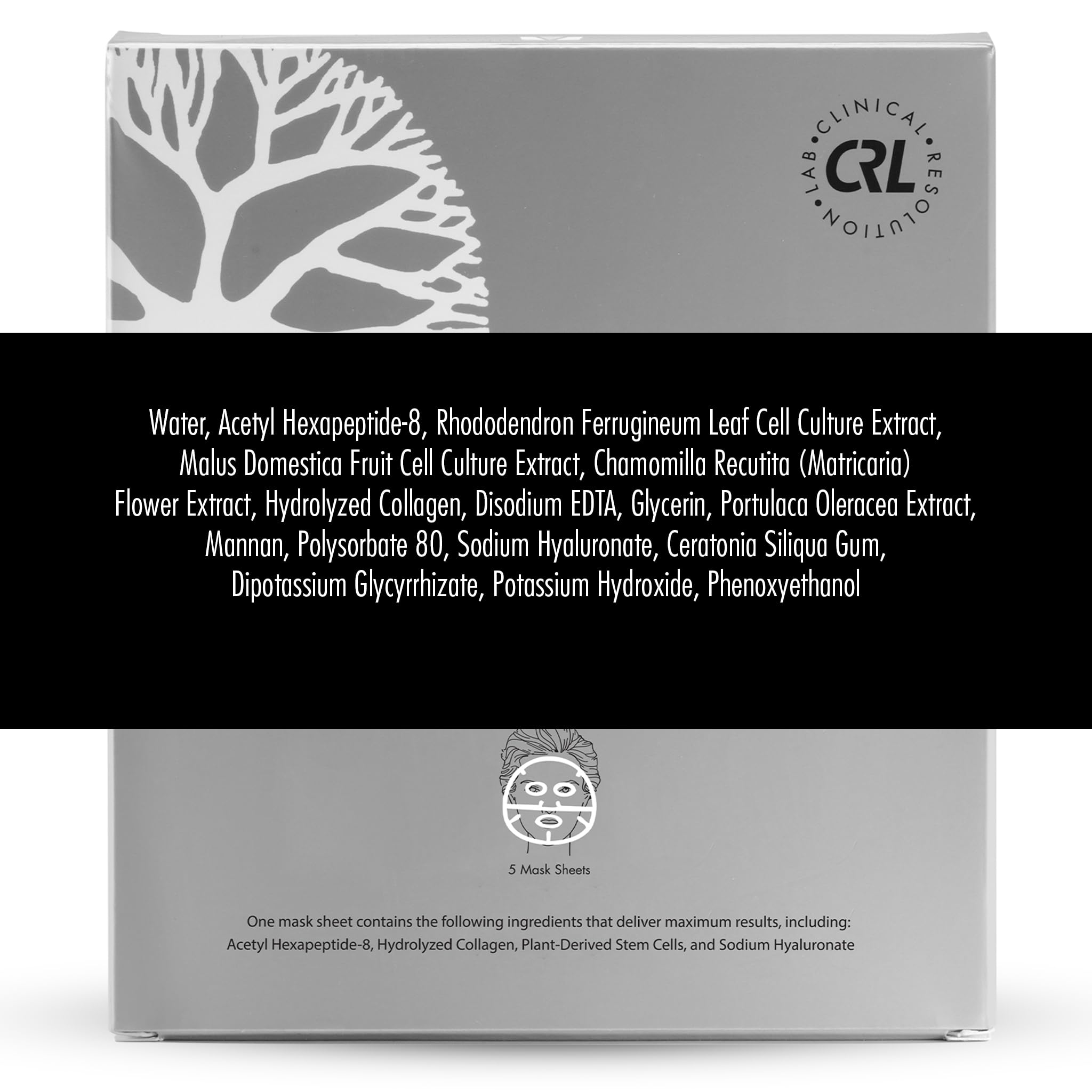 Clinical Resolution CRL masque aqua-gel apaisant avec aloé et camomille pour calmer les rougeurs.