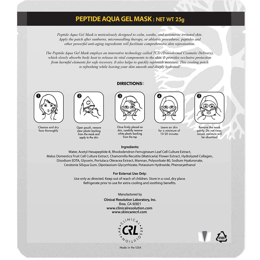 Clinical Resolution CRL masque aqua-gel convient à usage quotidien et routine bien-être.