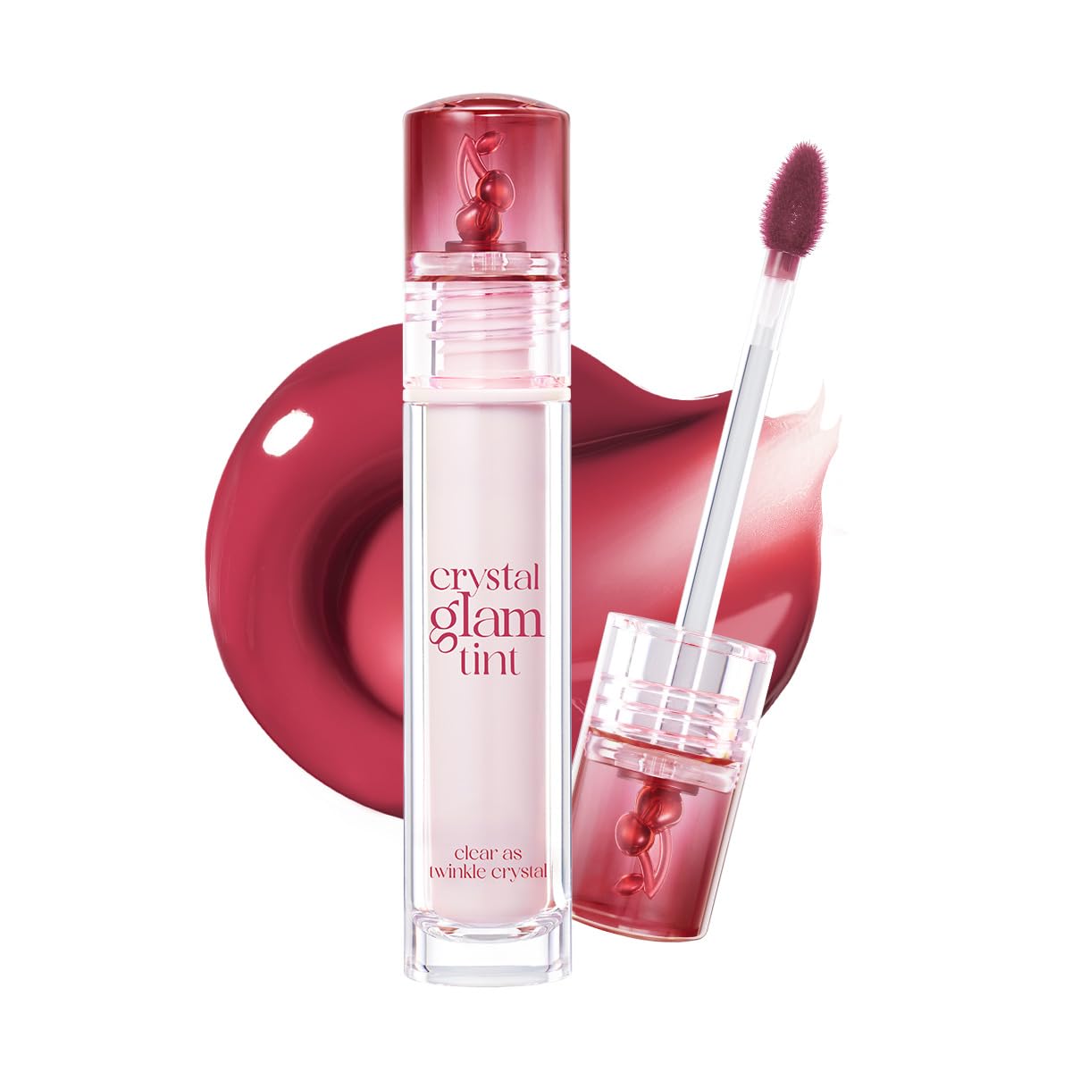 CLIO Teinte Cristal Glam Cerise Séche sur flacon, couleur éclatante et durable.