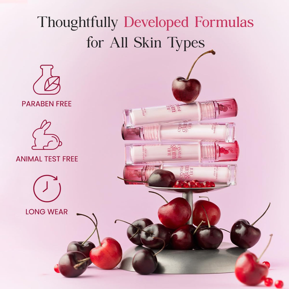 CLIO Crystal Glam Tint, emballage élégant et compact, pratique en voyage.