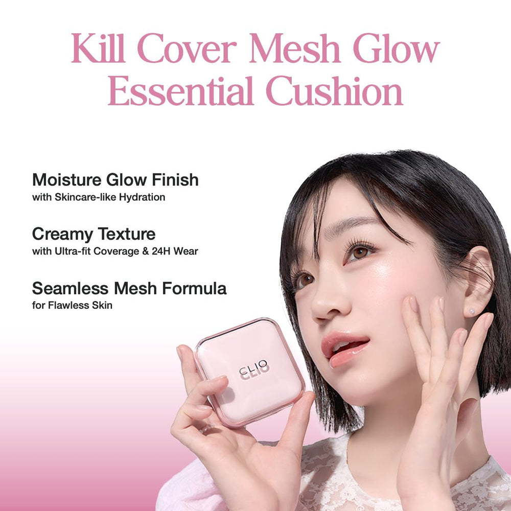 CLIO Kill Cover Mesh Glow – filtre maillage assure application fine et régulière.