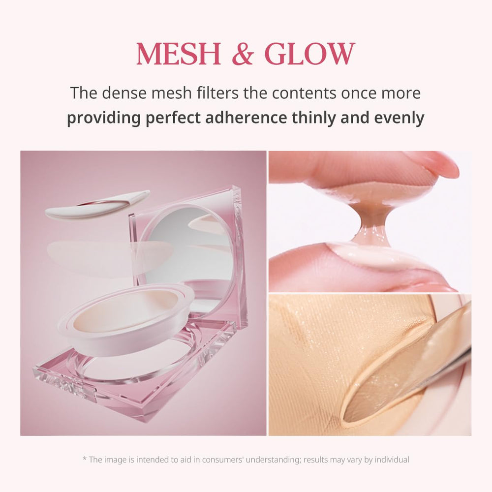 Puff en forme de goutte d’eau facilitant l’application autour du nez et des contours.