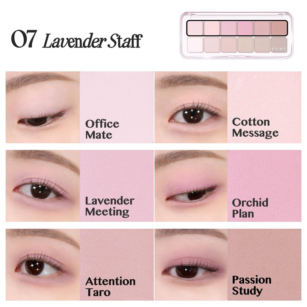 CLIO PROFESSIONAL Palette Yeux Air 07 Lavender Staff : texture douce et longue tenue.