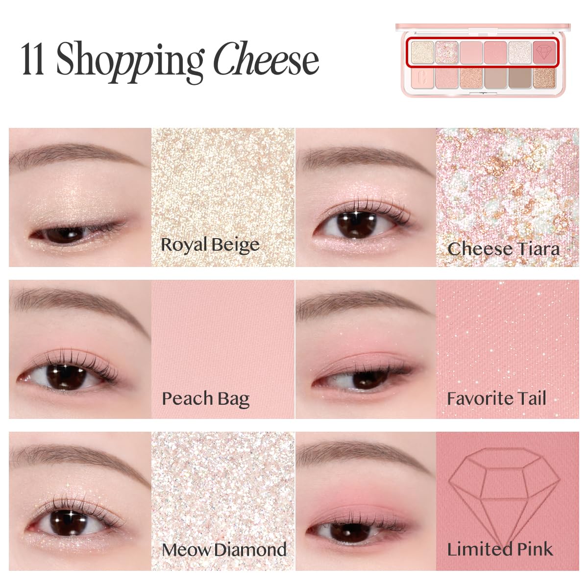 CLIO PRO PALETTE YEUX AIR – texture soyeuse facilitant l’estompage et la fusion des teintes.