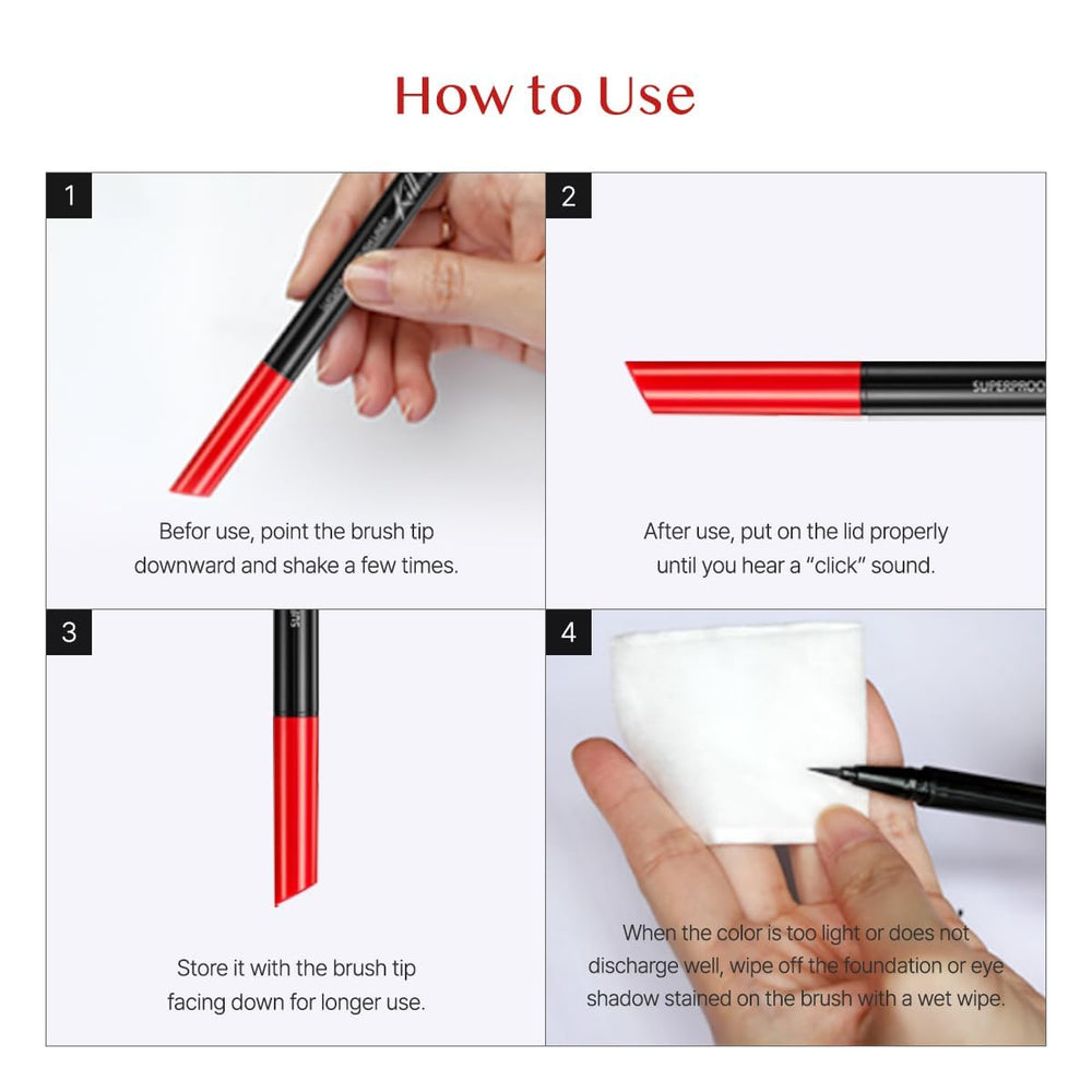 CLIO Superproof Eyeliner compatible sourcils et mascara look coordonne.