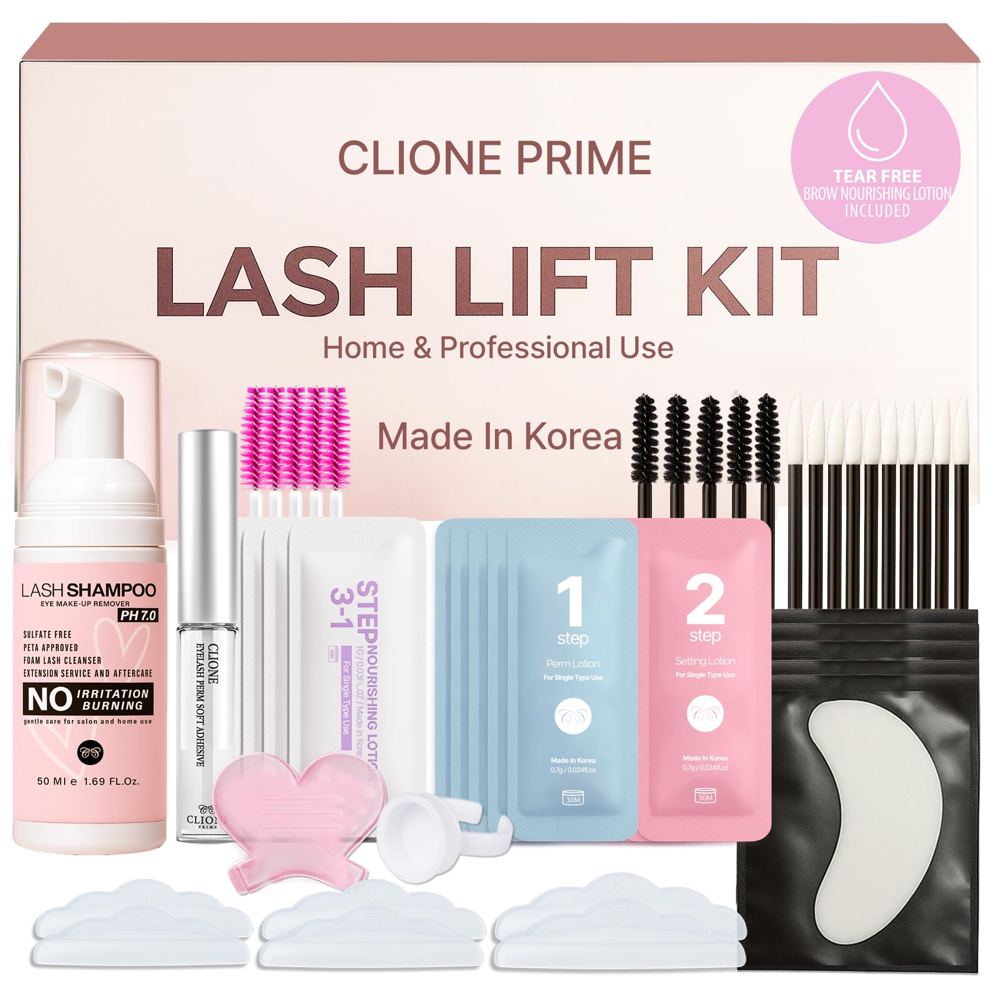 CLIONE PRIME kit-lash-lift-coffret: utilisation pratique et hygiénique.