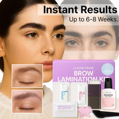 CLIONE PRIME solution-perm-sourcils-non-irritante : formule douce pour peau sensible.