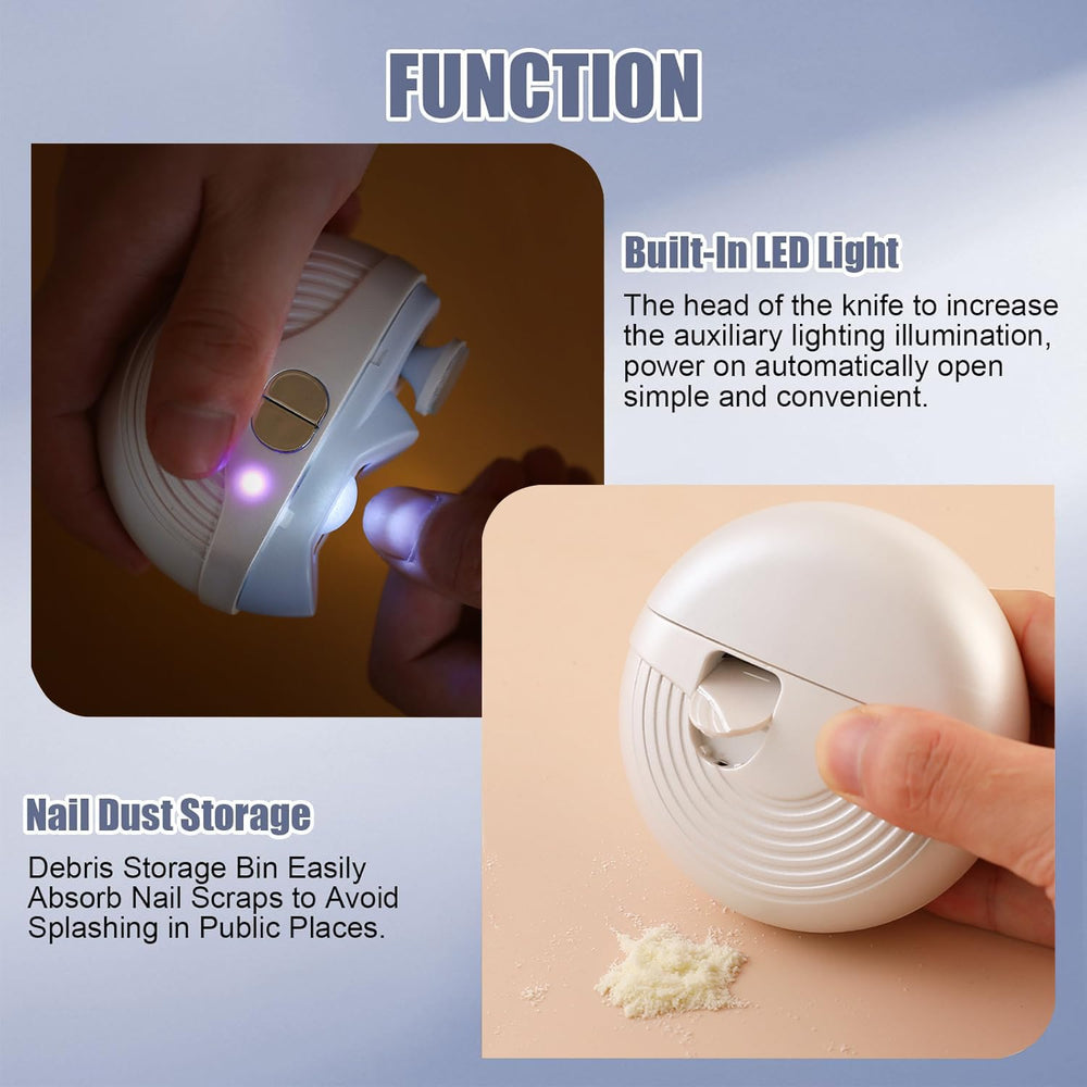 Clip-ongles électrique automatique avec bac-déchets hygiénique pour un nettoyage rapide.