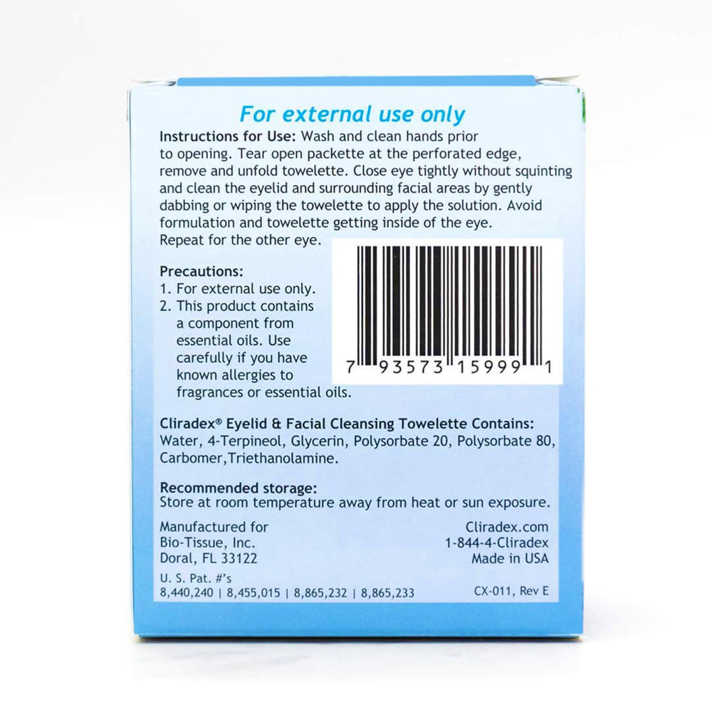 Cliradex Lingettes ophtalmologiste – formulation scientifiquement adaptée