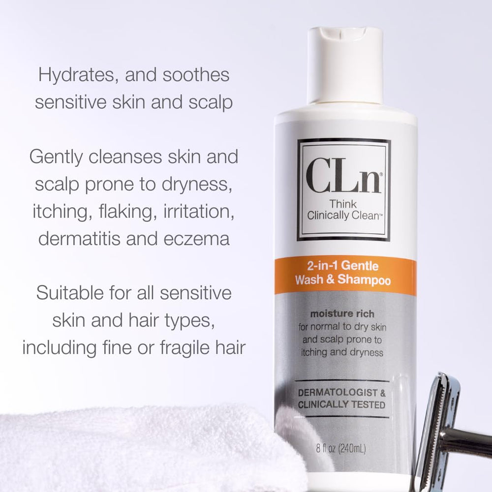 CLn 2-en-1: étiquette sans parfum, soin hypoallergénique.