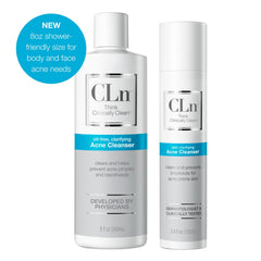 CLn nettoyant acné - texture gel légère pour une application facile.