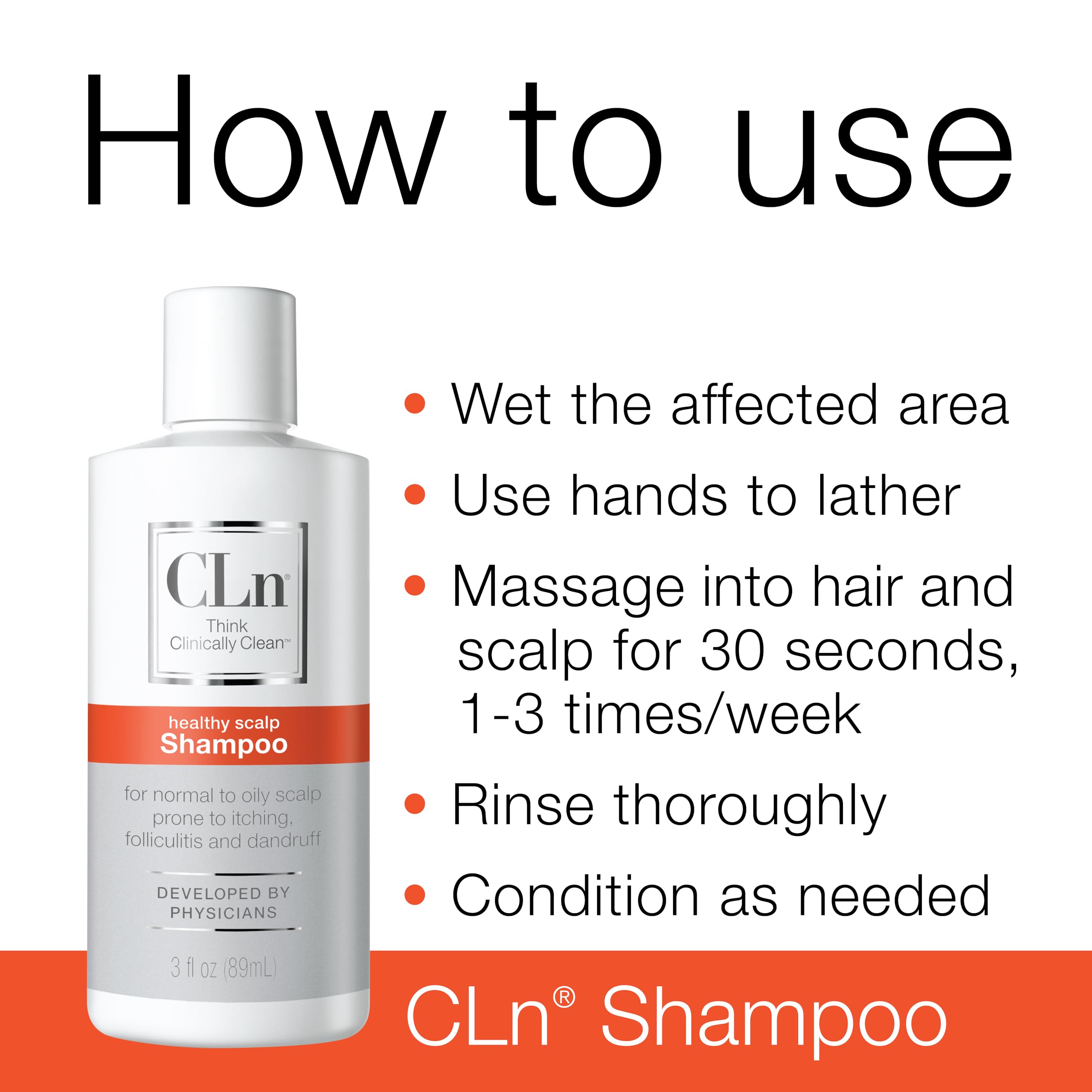 CLn Shampoing hypoallergenique - formule sans irritants pour tous types de cheveux.
