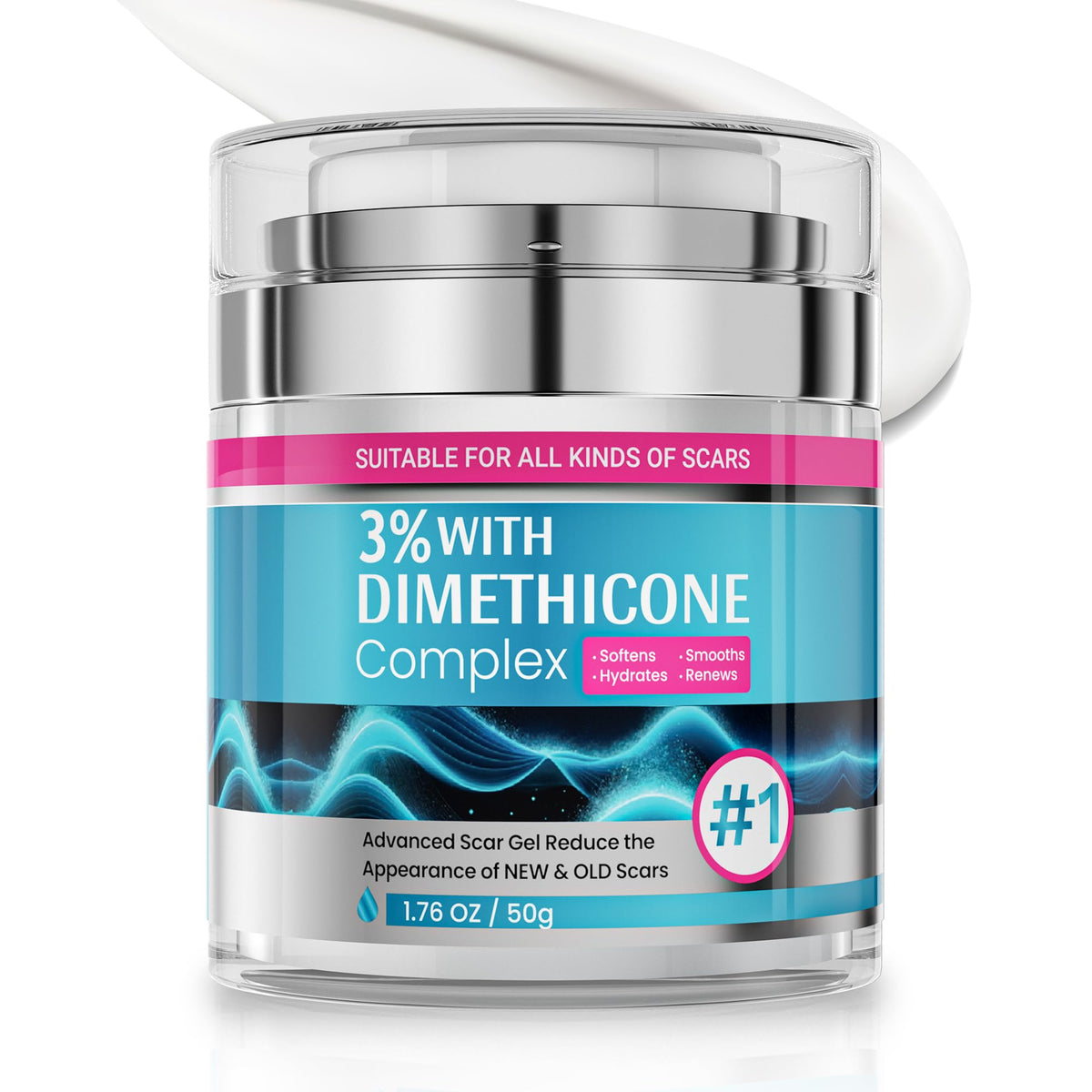 CLNABFR creme-scar-silicone-50g, texture de peau améliorée après utilisation.