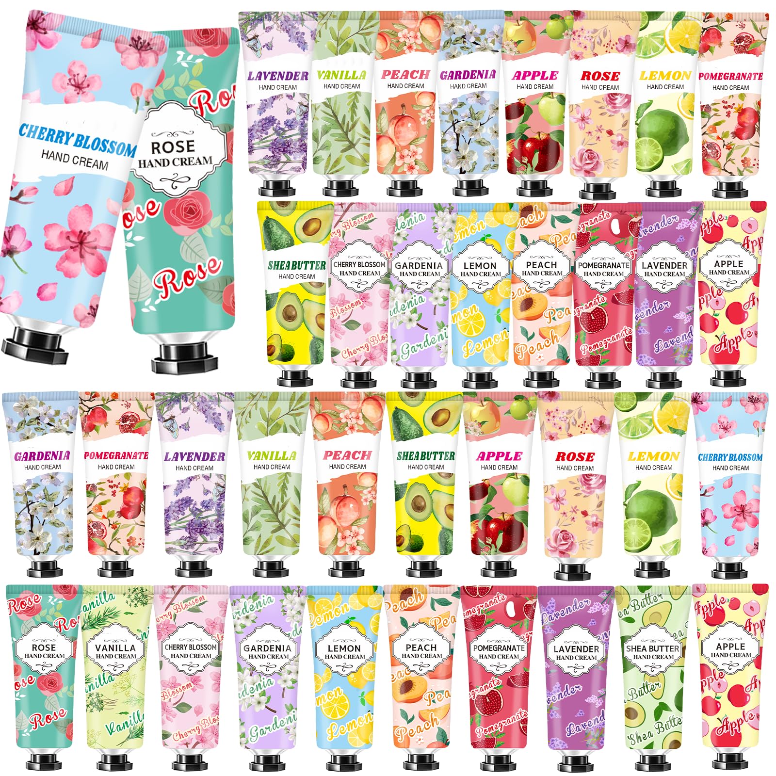 Gamme CLOTHES OF SKIN: ensemble de crèmes mains avec 38 parfums variés.