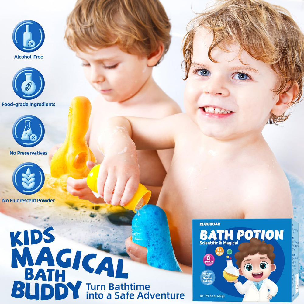 CLOUQUAR Potions-bain six bouteilles, expérience magique sans effort et nettoyage facile.