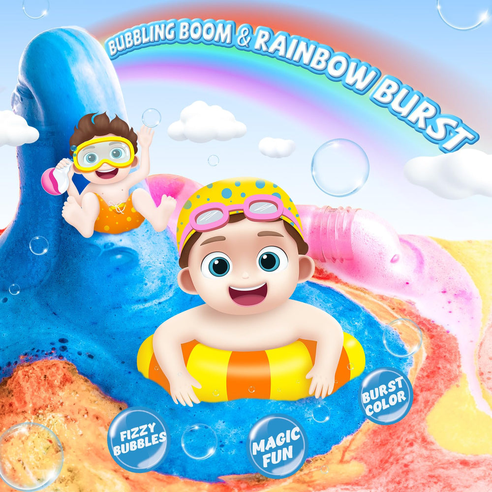 Potions de bain CLOUQUAR, explosions de bulles et couleurs éclatantes.