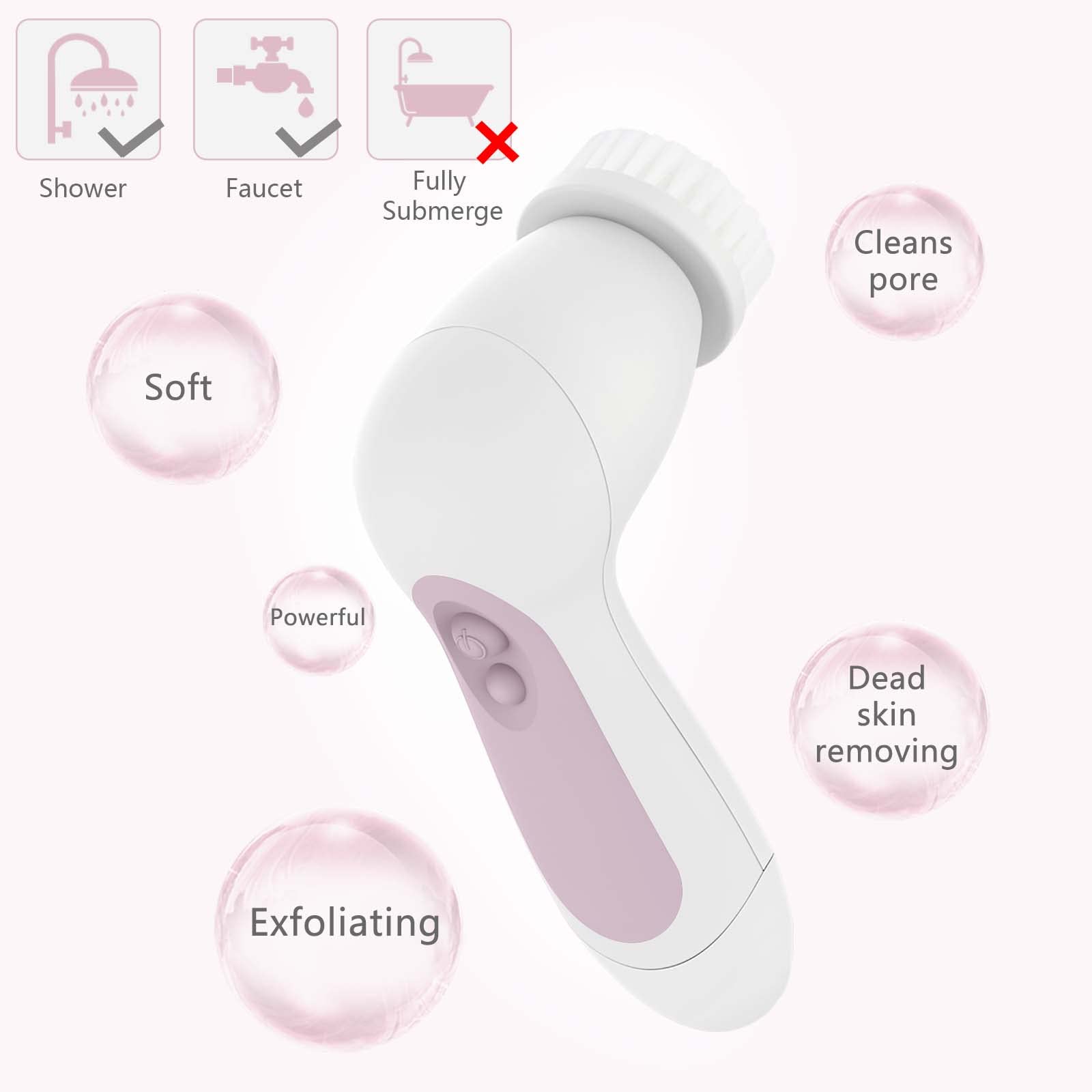 CLSEVXY brosse visage IPX5 pratique en douche.