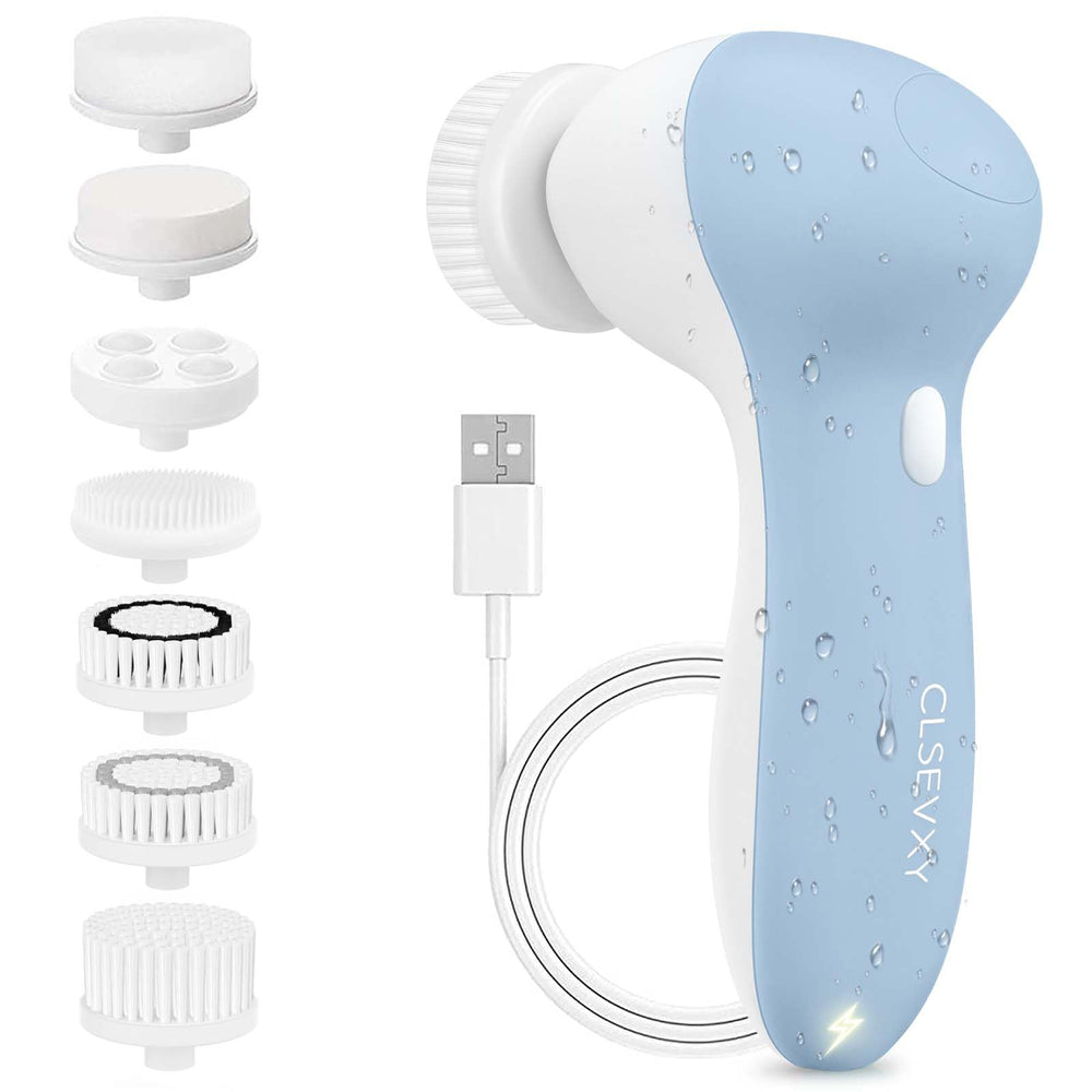 CLSEVXY brosse visage rotation 7-en-1 pour nettoyage en profondeur