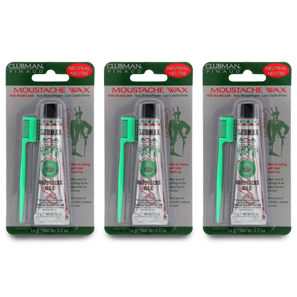 Clubman Cire Moustache : tube neutre de 0,5 oz pour moustache nette et hydratée.