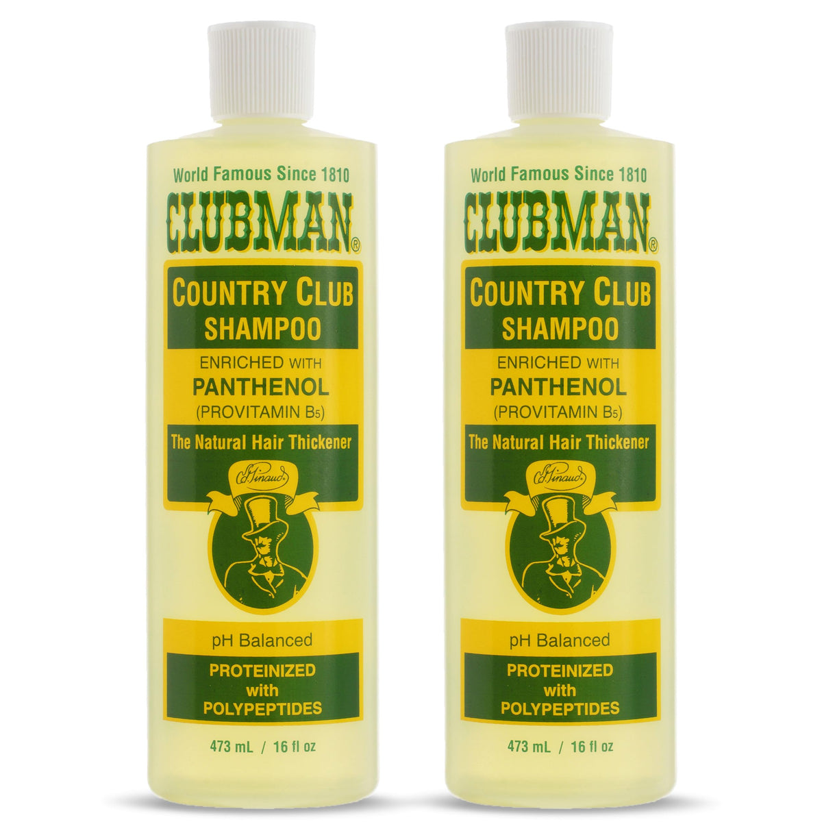 Clubman Country Club Shampoo – équilibre du pH et pack double 16 oz