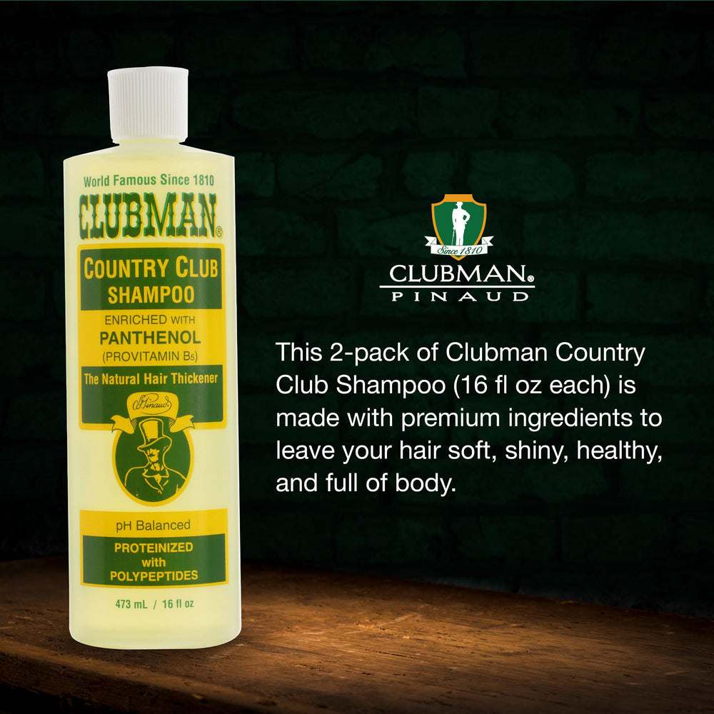 Clubman Country Club Shampoo – polypeptides pour cheveux plus épais après lavage
