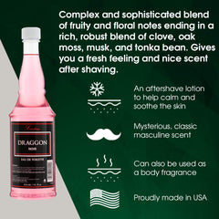 Clubman Lustray Draggon Noir – application sur le visage après rasage pour calmer la peau.