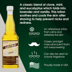 Clubman Lustray Épice – fragrance masculine, effet apaisant après rasage.