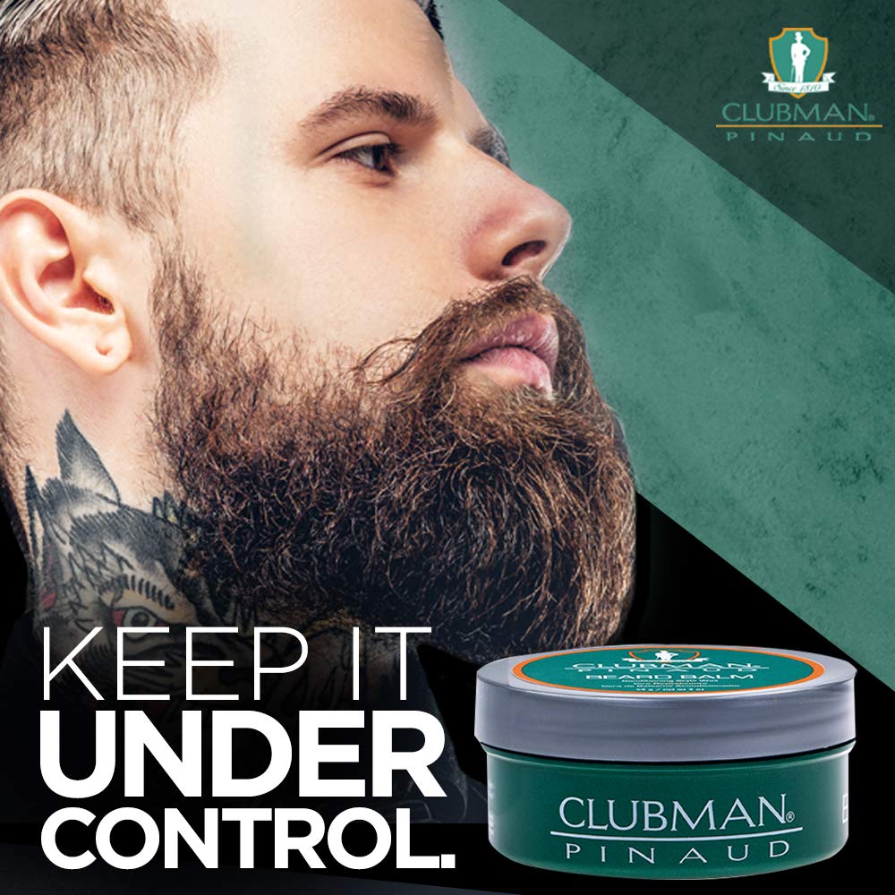 Application facile du baume Clubman Pinaud sur la barbe