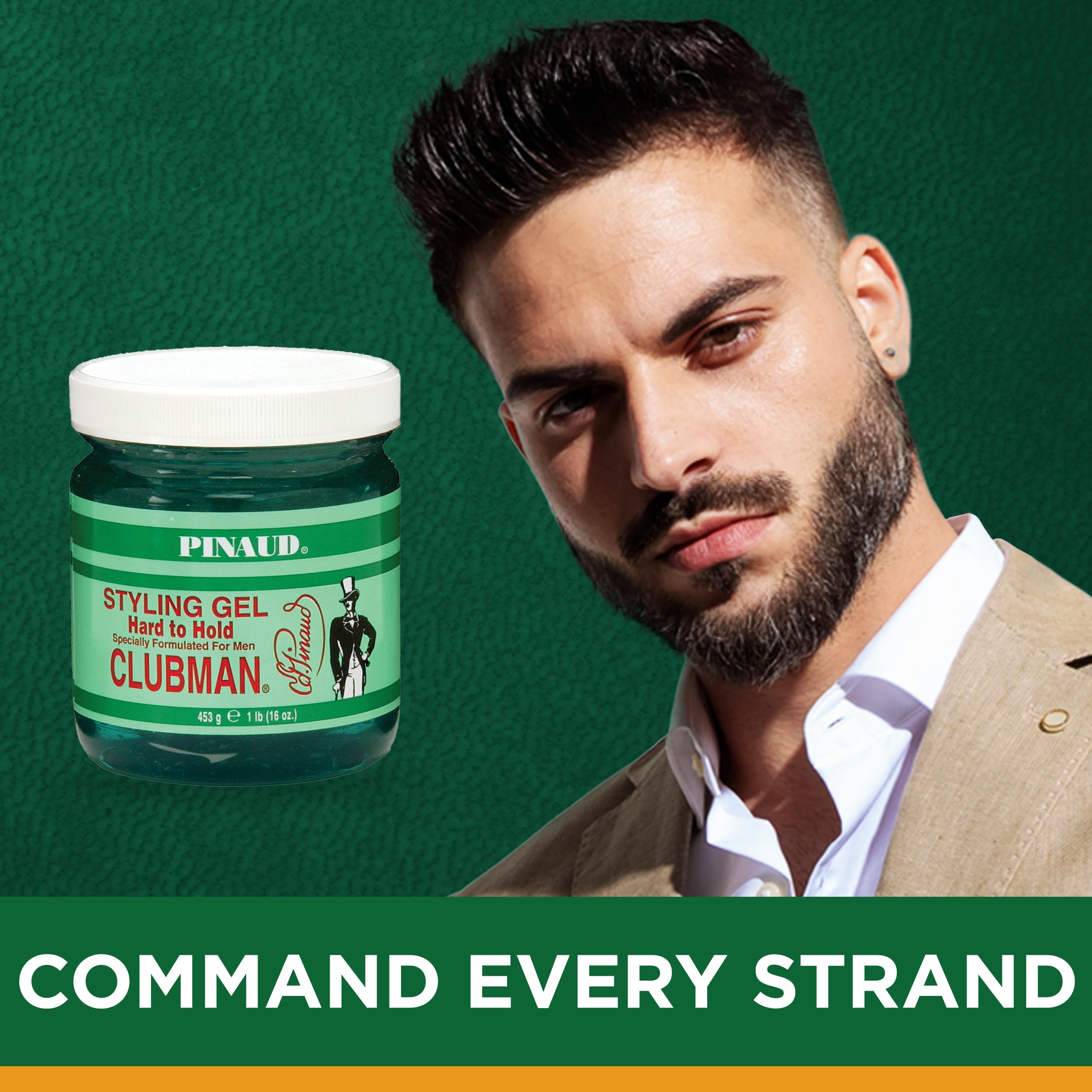 Clubman Pinaud Gel Coiffant Sans Alcool, fini propre sans résidu