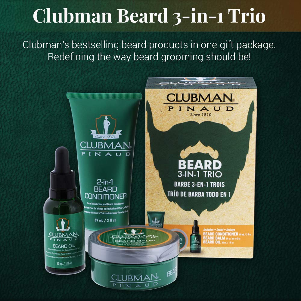 Clubman Pinaud: kit barbe format voyage - pratique pour entretenir la barbe en déplacement.