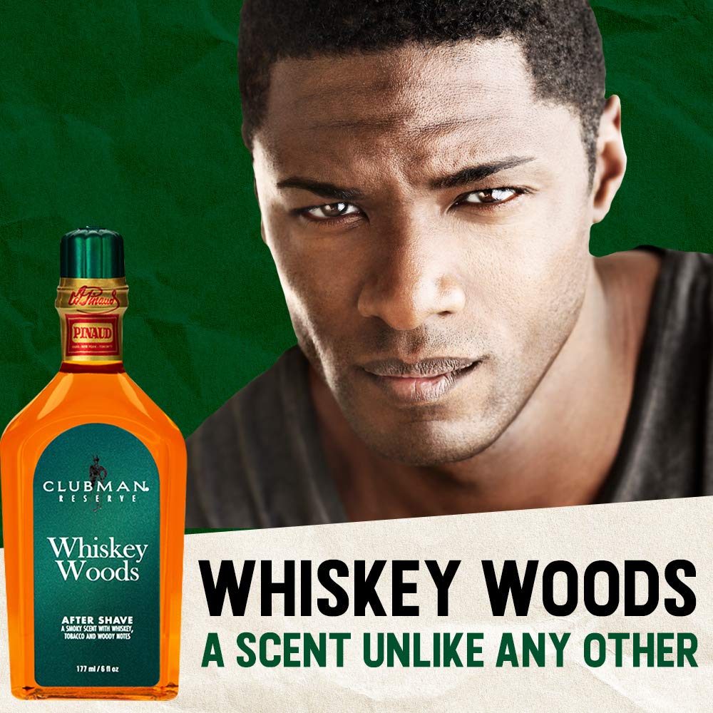 Clubman Reserve Whiskey Woods – apres-rasage apaisant pour peau propre et fraîche.