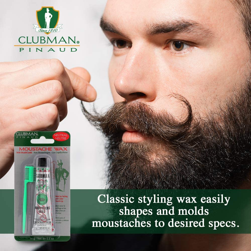 Rituel quotidien Clubman moustache neutre, manipulation facile et efficace.