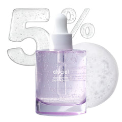 cluciel Niacinamide Peptide Serum, bouteille en verre transparente pour une application précise et un éclat naturel.