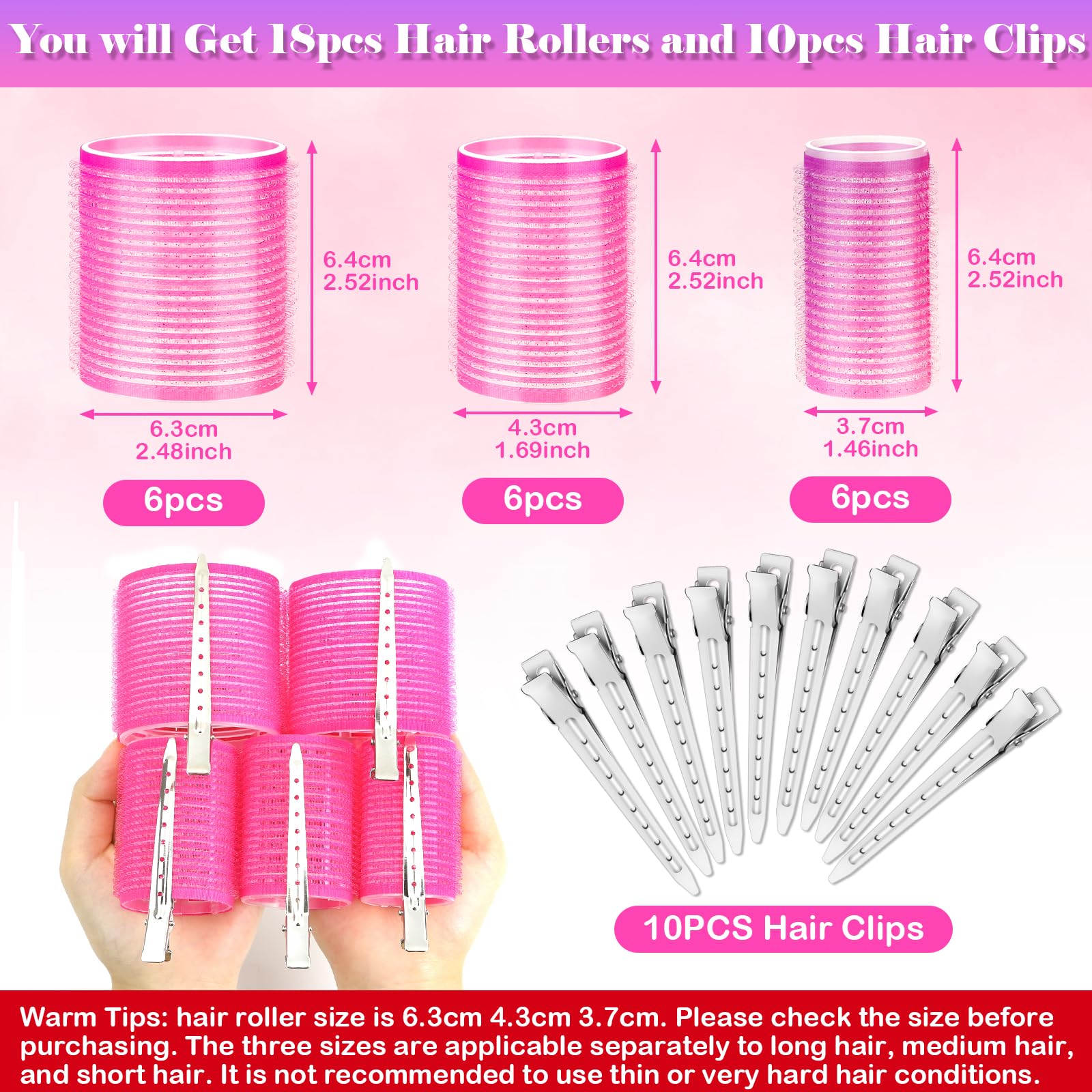 Rouleaux Cludoo 6,3 cm pour des boucles généreuses sur cheveux longs