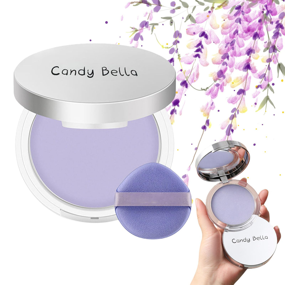 CLY AMS poudre compacte matte avec mini-pouf pour fixation durable et fini velouté