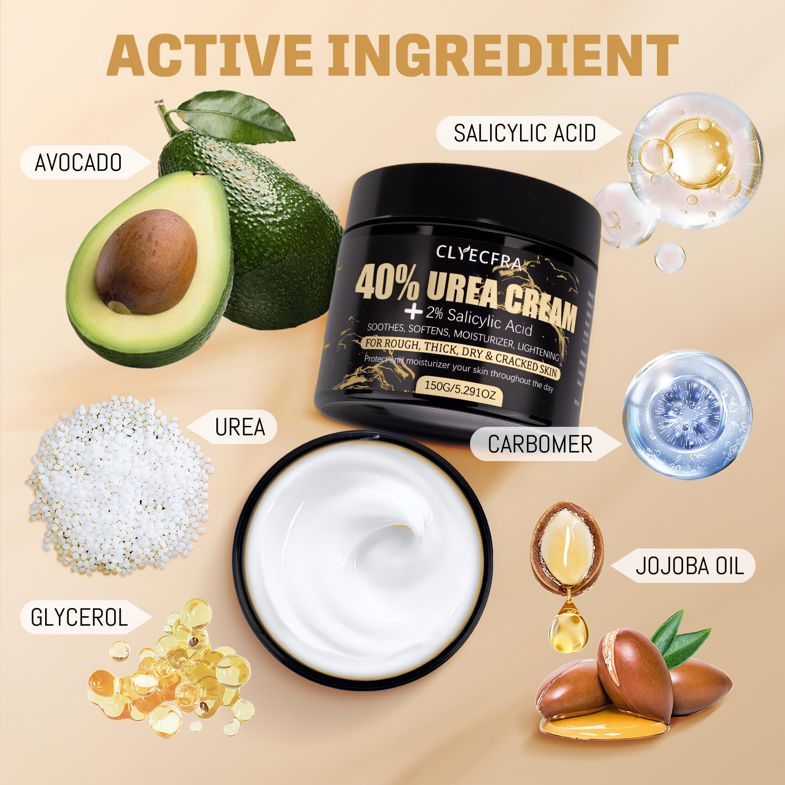 Clyecfra Creme-acide-salicylique-2-pourcent-pieds-mains exfolie en douceur pour une peau plus lisse.