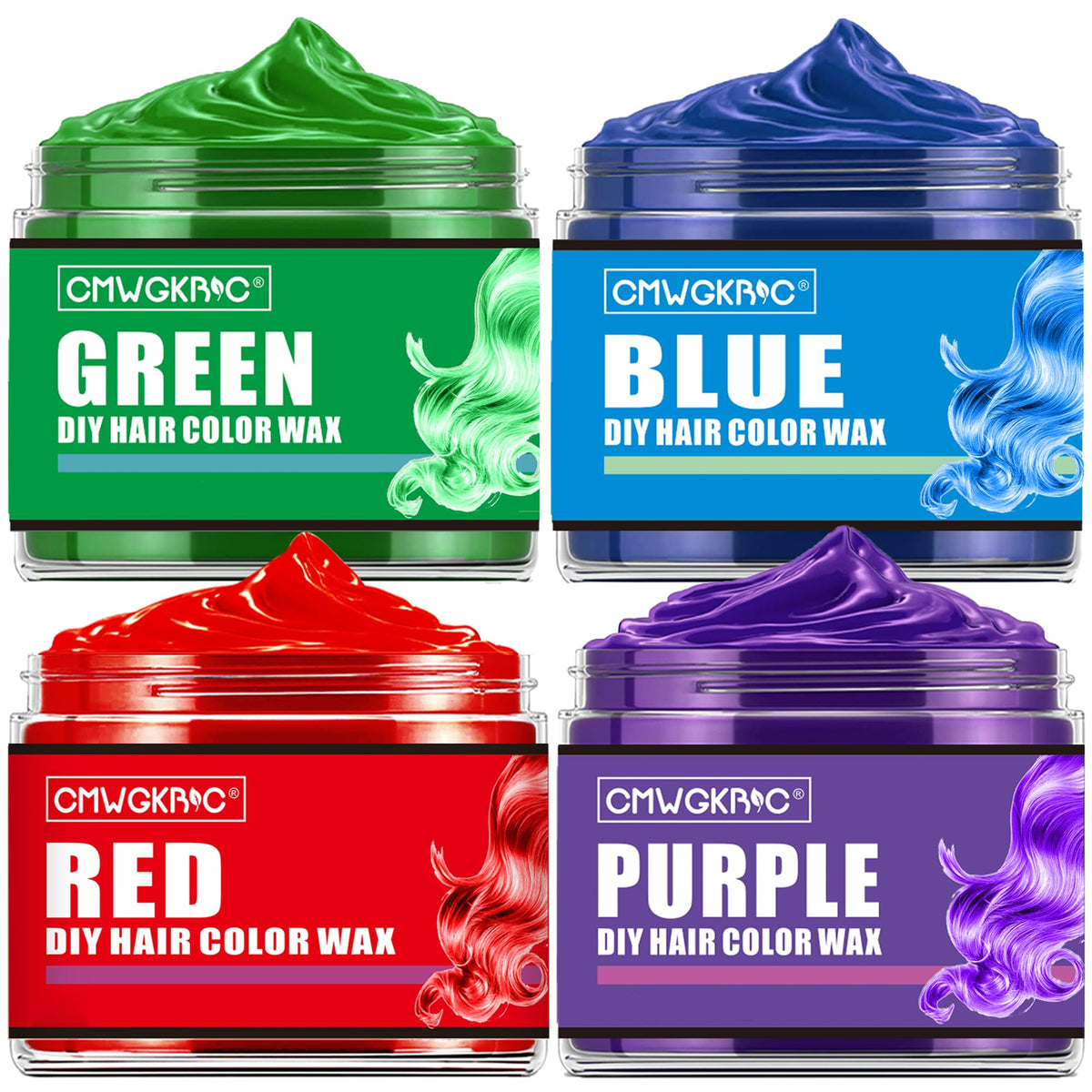 CMWGKBC gel colorant vert pour cheveux; coloration temporaire rapide adaptée aux enfants.