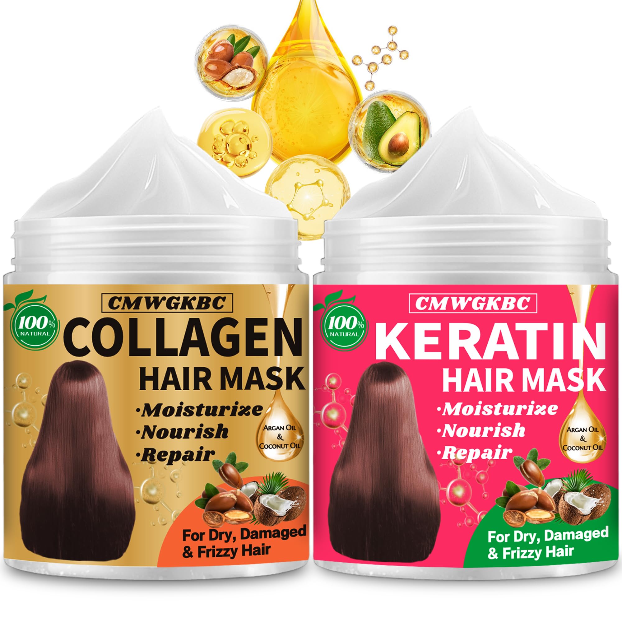 CMWGKBC Masque Cheveux Collagène: application facile pour cheveux secs et cassants.