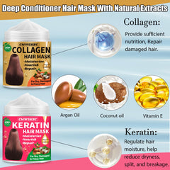 CMWGKBC Masque Keratine: protection et douceur pour cheveux abîmés.