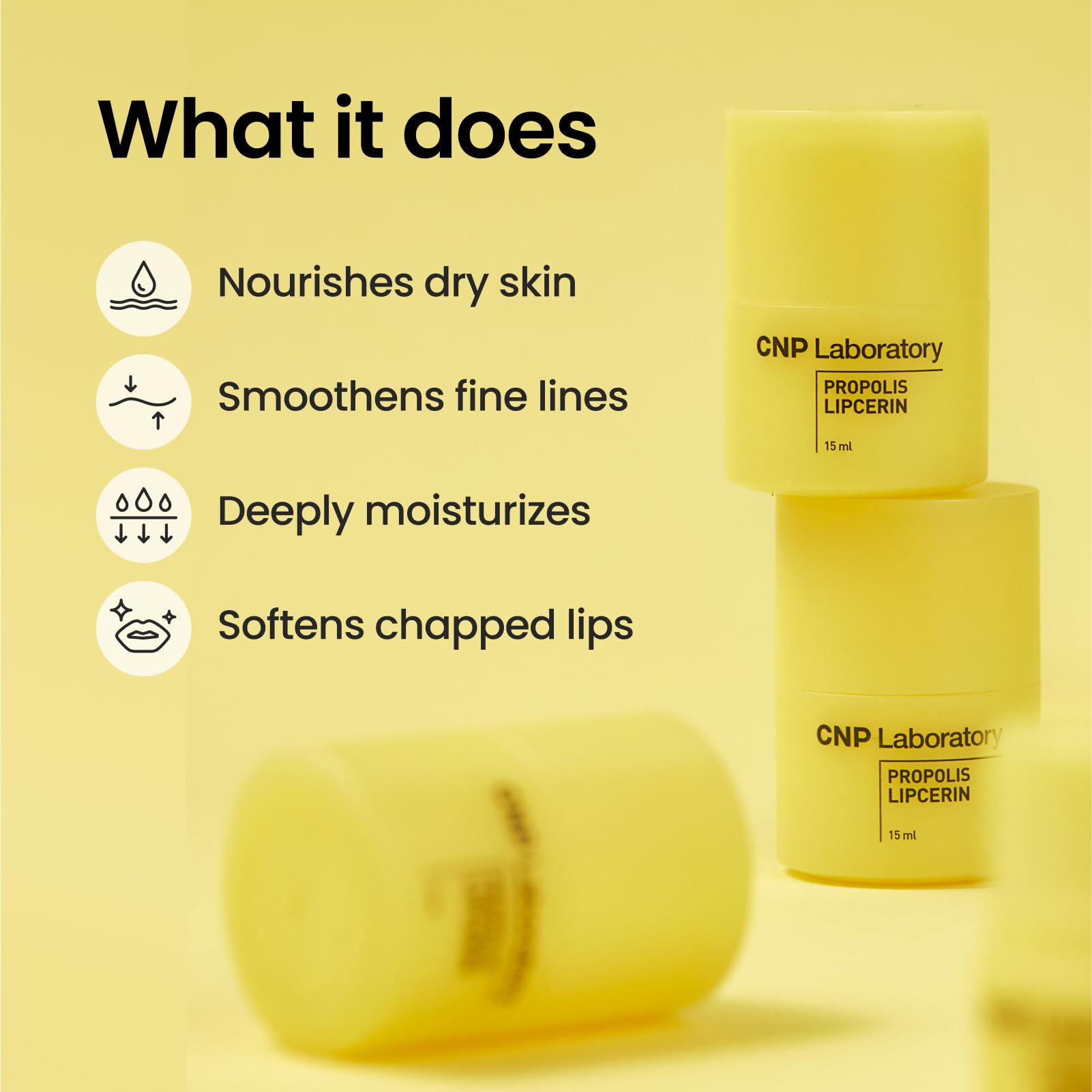 Texture riche appliquée sur les lèvres avec CNP Lipcerin