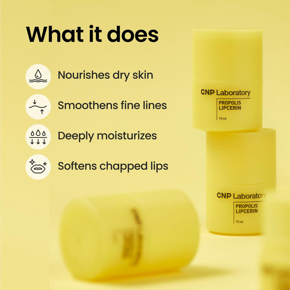 Texture riche appliquée sur les lèvres avec CNP Lipcerin