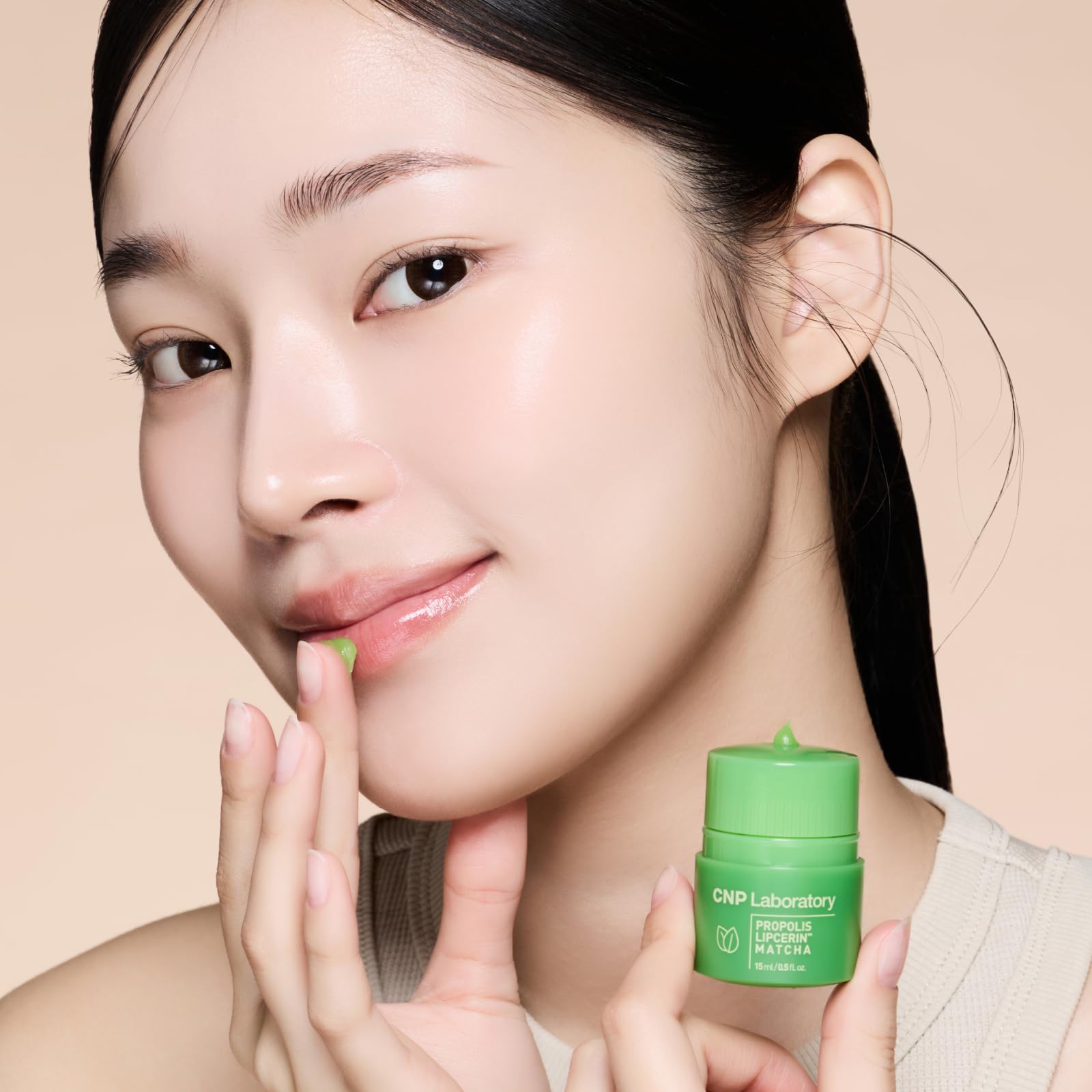 CNP Café Lip Butter demonstrates 12-hour hydration concept.