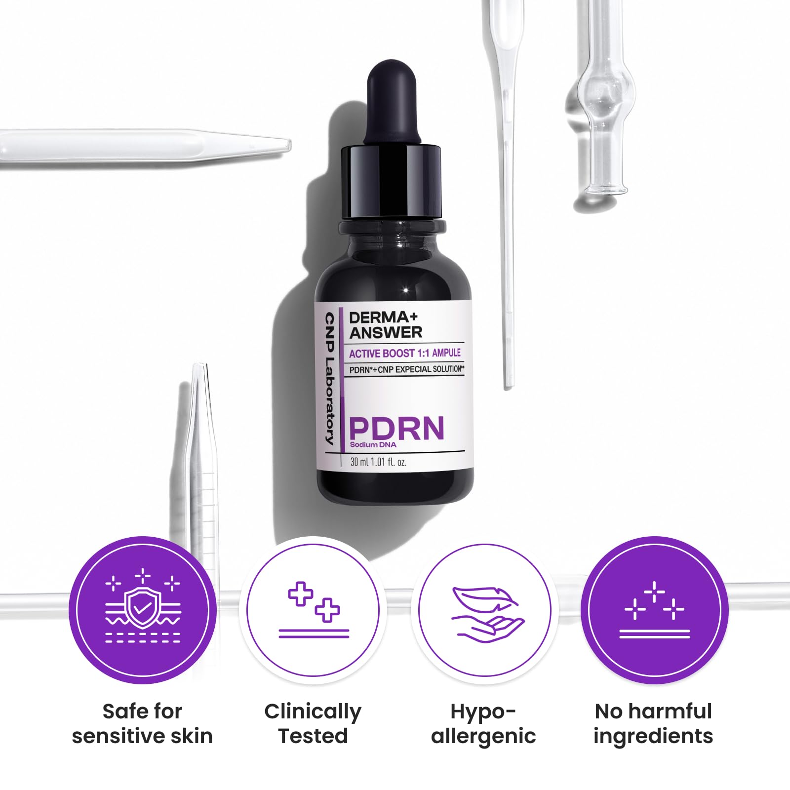 Sérum PDRN CNP doux adapté peau sensible.