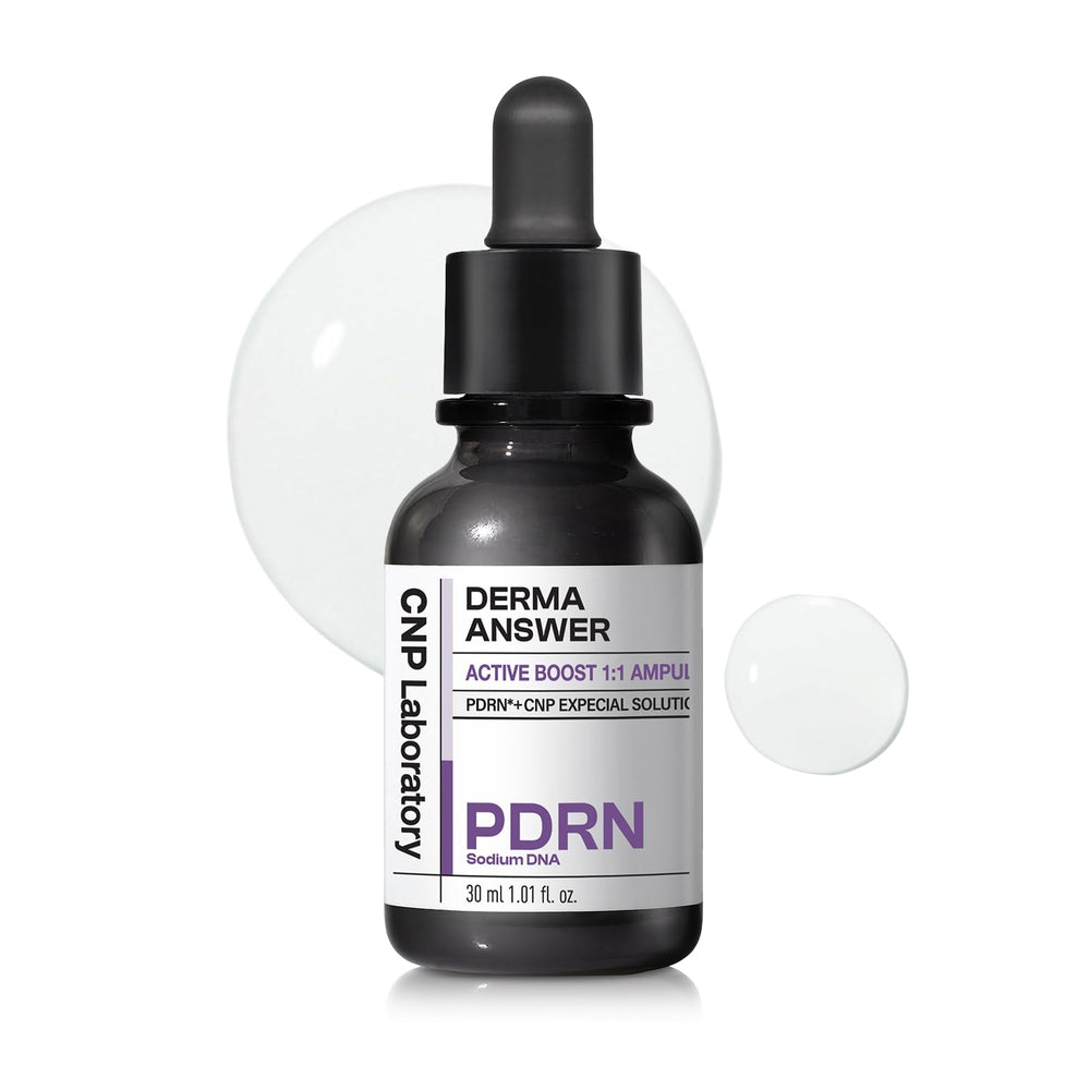 Sérum CNP PDRN en bouteille, éclat et élasticité améliorés potentiellement.
